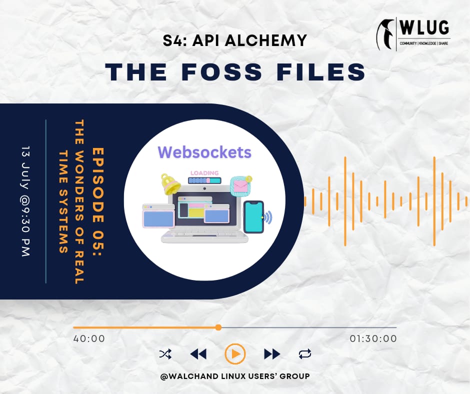 wcewlug's tweet image. Hola Amigos! 🙋🏻‍♂🙋🏻‍♀  
Greetings from Walchand Linux Users' Group 🐧

We're delighted to continue The FOSS Files podcast with Season 4: API Alchemy. This season, we’re delving into the captivating realm of APIs. In our upcoming episode, we’ll be exploring Real Time Systems. ✨