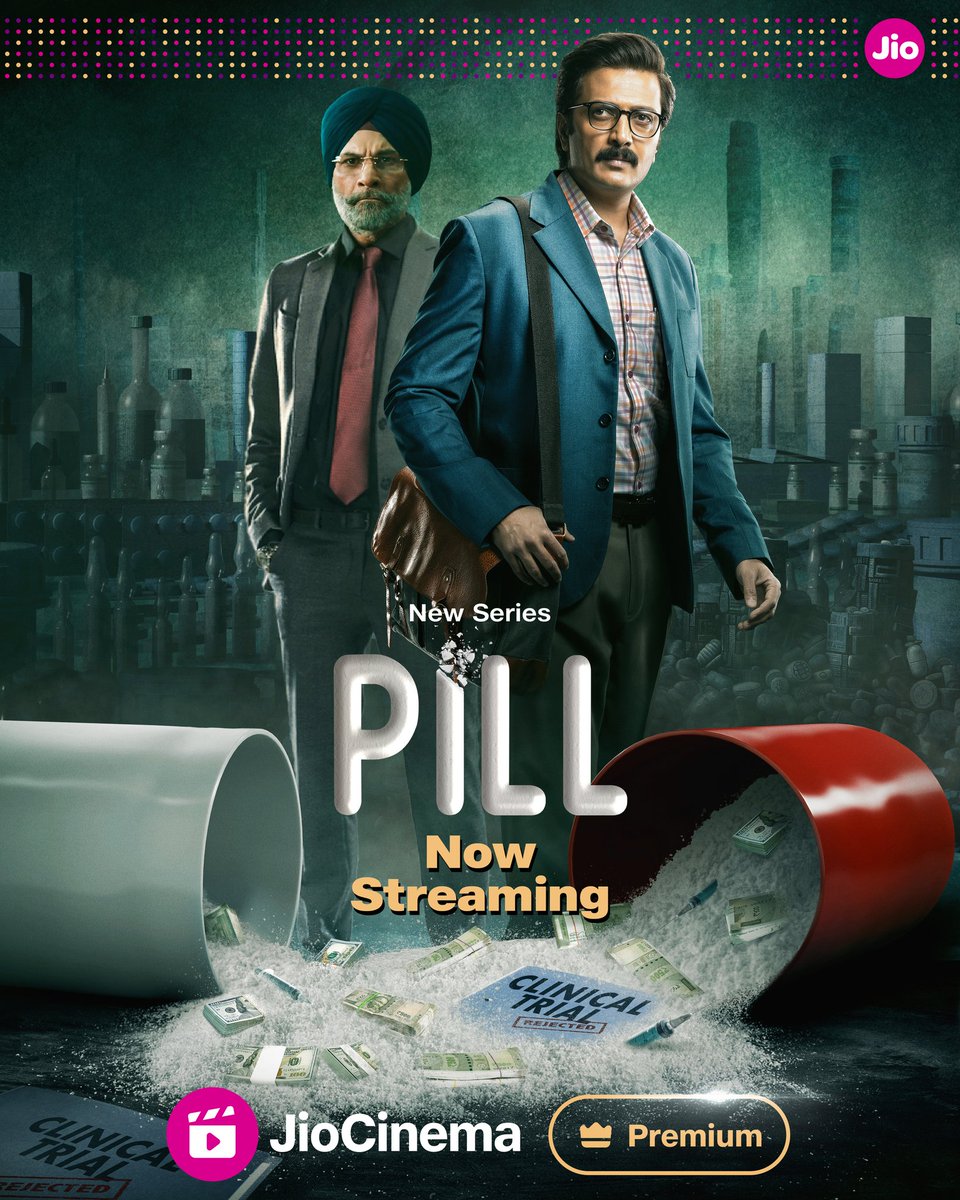 HotstarReality's tweet photo. Dawaa ya dhoka? It's the ultimate showdown of good vs. evil in our new show PILL, now streaming, exclusively on JioCinema Premium.

Subscribe to JioCinema Premium at Rs.29 per month. Exclusive content. Ad-free. Any device. Up to 4K.

@Riteishd #PawanMalhotra @anshul14chauhan #AkshatChauhan @rajkumar_rkg @RonnieScrewvala @SanayaIZohrabi @RSVPMovies @Jaideep_Yad1308 #ParveezShaikh @MahimJoshie @ronoeye #SanjeevKumarNair #SudipSengupta

#PillOnJioCinema #JioCinemaPremium #Pill
