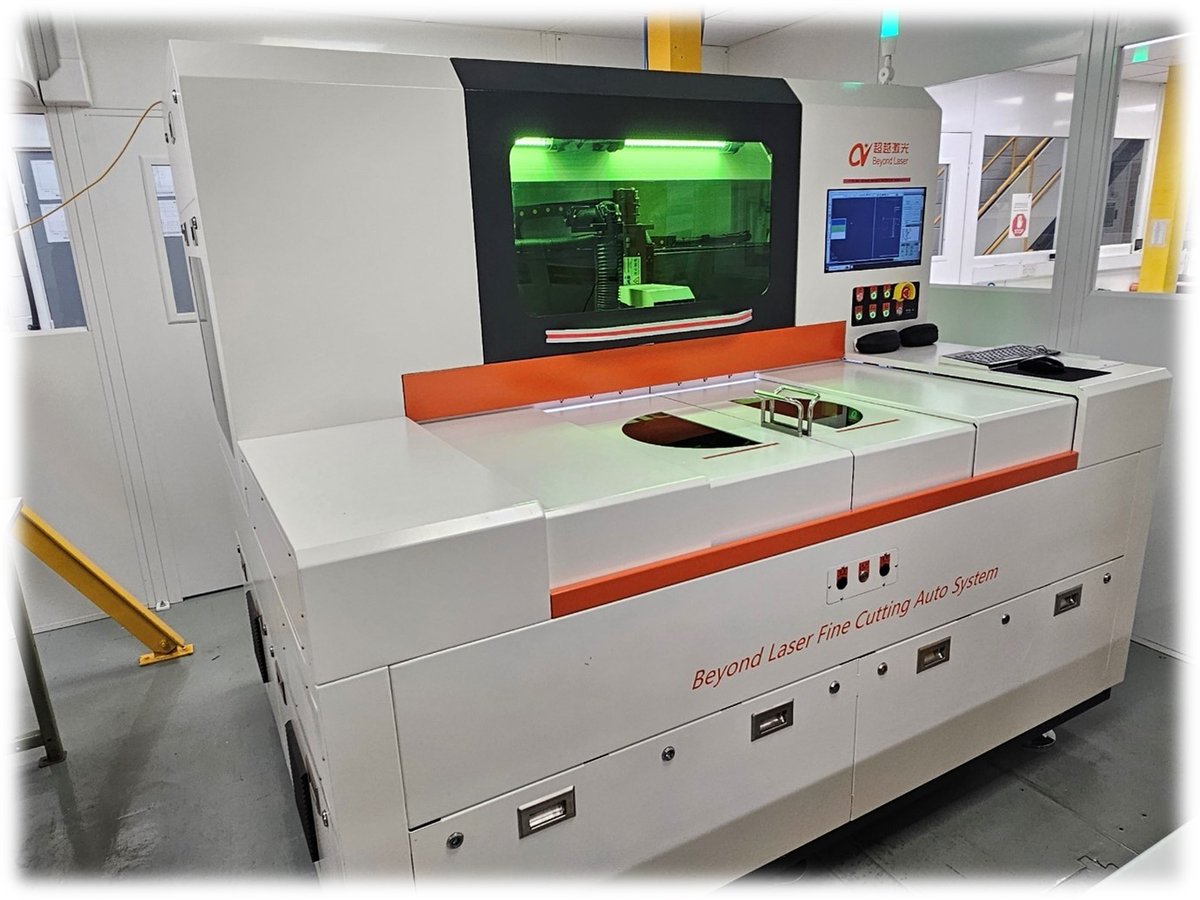 Merlin Flex has installed &amp; commissioned a UV laser cutting machine from Beyond Laser. This new investment,  has a twin bed which significantly increases capacity plus provides additional capability of laser cutting long flex up to 1.4M in a single length.