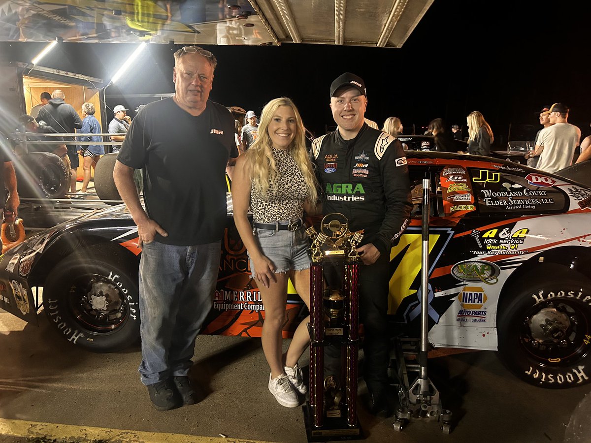 Congrats to <a href="/JustinMondeik44/">Justin Mondeik</a> on his win tonight at <a href="/SPSRaces/">State Park Speedway</a>. It was a close battle with fellow #TOBYCar driver, <a href="/Brockstar0/">Brock Heinrich</a>.  🏁🏆