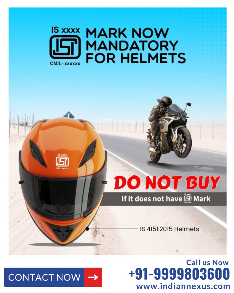 SolutionPlatter's tweet image. Don’t risk your life! Make sure your helmet meets #SafetyStandards. 

#StandardsForLife #RiderSafety #IndianRiders #twowheelers #Consumersafety #ISIMark #India #qualityproducts #indiannexus #Bharateeyudu2 #ChampionsTrophy