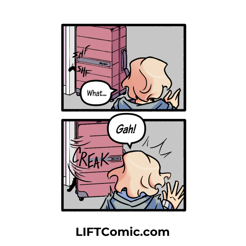 Here comes a creepy crawly, creaking out of the closet ♥ Webcomic updated today!

NEW PAGE: liftcomic.com
