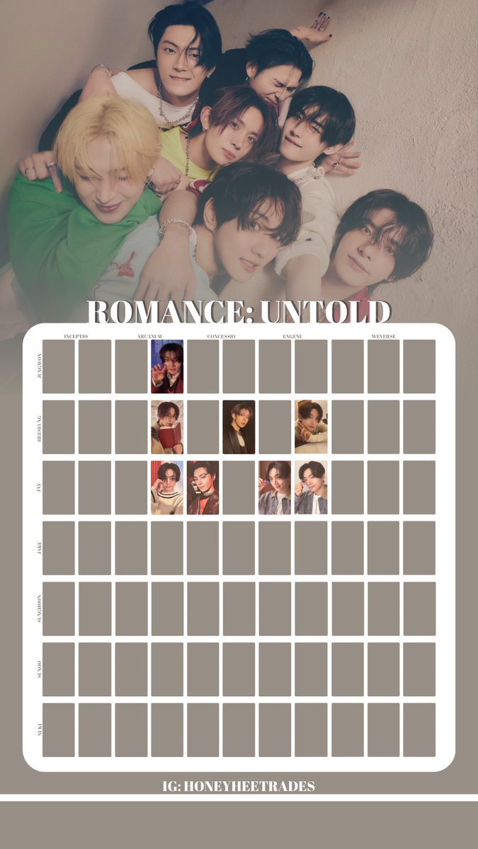 sun00sh's tweet photo. ENHYPEN 엔하이픈 PHOTOCARD 포토카드 TEMPLATE

[ ROMANCE : UNTOLD PHOTOCARDS ]

[8/77] 

•live update

pc->ctto

jungwon정원heeseung희승jay제이jake제이크sunghoon성훈sunoo선우ni-ki니키

[enha poca wl list wishlist preview weverse engene inceptio arcanum concessio xo 포카 niki] https://t.co/5dWufRzsUh