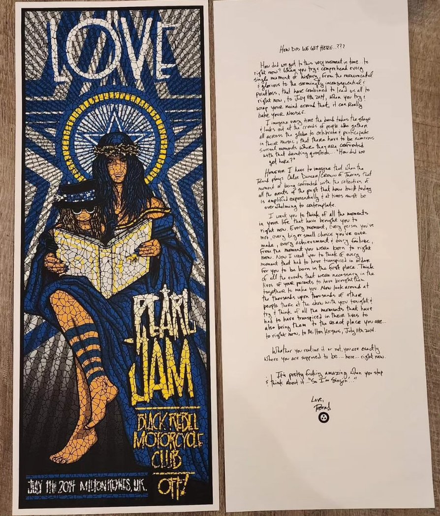 WishlistPJ's tweet photo. Couldn't let the day pass without a nod to this epic @BradKlausen poster, and the note he wrote on the back...

This is my kind of love https://t.co/xeklKoIoLu