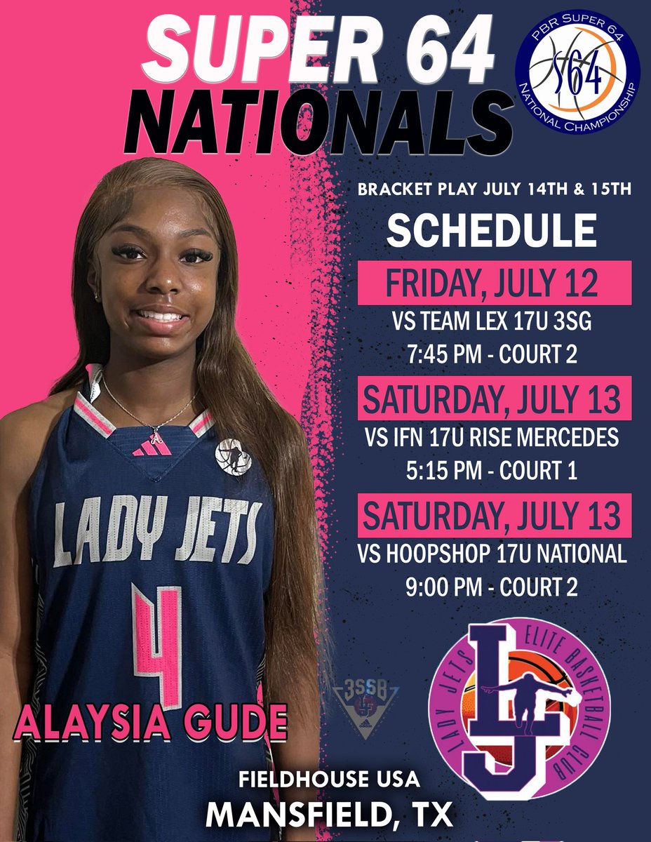 AlaysiaGude5's tweet photo. Super 64 schedule
@PBRhoops @LadyJetsElite
@JrAllStarBB @girlzprepreport @PGHTexas #super64 @WorldOfHighlig3 @c1osen @sportslifetalk @UNProspects @bballjkey @lvpiratesGBB https://t.co/RVRvnNhsvI