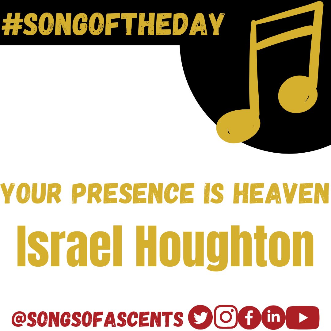 SongsofAscents's tweet photo. Your Presence is Heaven - Israel Houghton
 
#songoftheday 
#songoftheday🎶 
#songoftheday🎧 
#songoftheday🎶♥️ 
#songoftheday🎶🎵 
#songsofascents https://t.co/E0QYEgIbNR