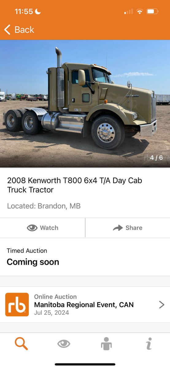Ritchie Bros, Manitoba auction July 20.  safetied !