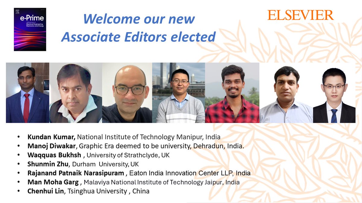 Warmly welcome our new onboard Associate Editors