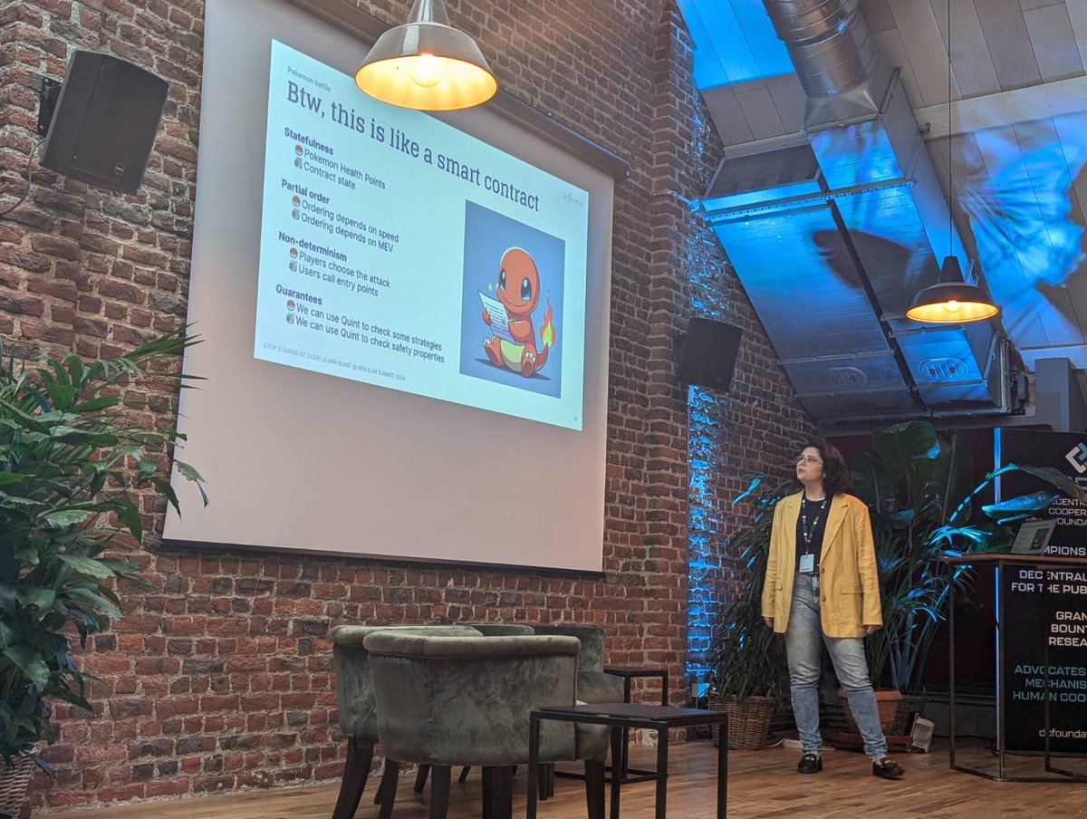 Brian Truax ⚛️ (@btruax) on Twitter photo bm. <a href="/bugarela/">Gabriela Moreira</a> teaching a room full of devs @NebularBuilders how to be the baddest bug catchers with Quint.
Gotta catch em all! bm. <a href="/bugarela/">Gabriela Moreira</a> teaching a room full of devs @NebularBuilders how to be the baddest bug catchers with Quint.
Gotta catch em all!