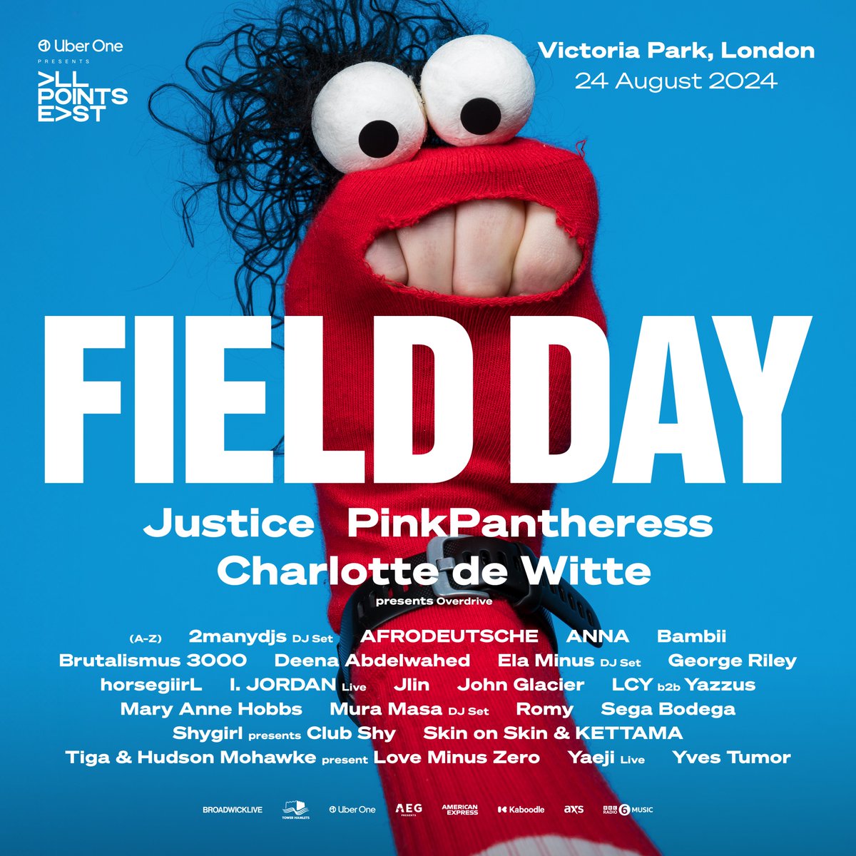 FD24 line up as it stands. See you at Victoria Park on the 24th of August 🤝

fielddayfestivals.com/buy-tickets/