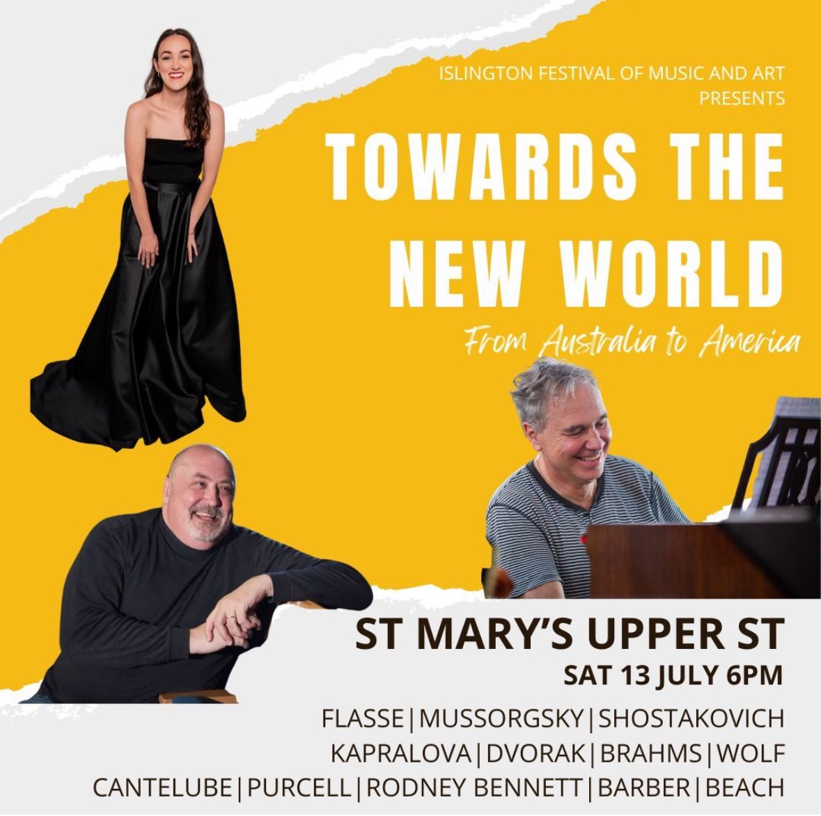 Lovely concert tomorrow 6pm 
Saturday 13th July at
@stmaryislington that features West Australian soprano <a href="/danisicari/">Daniella Sicari - Soprano</a> and Australian poems.
ticketsource.co.uk/islingtonfesti…