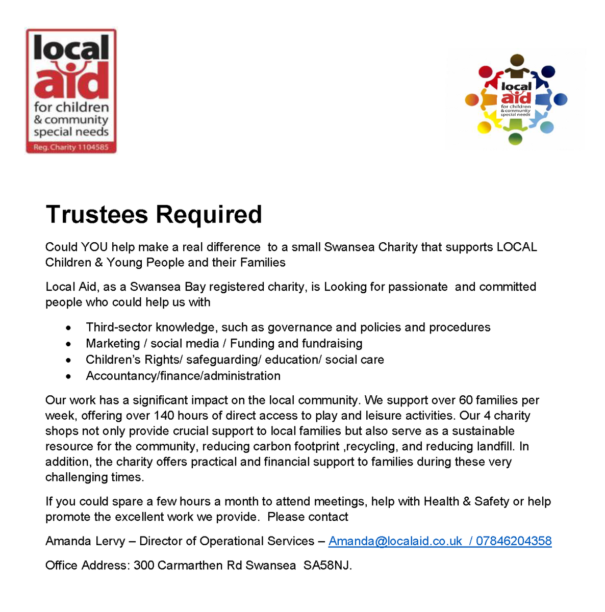 Local Aid for Children &amp; Community Special Needs <a href="/LocalAidcharity/">Local Aid</a>, are looking  for passionate and committed people to join their #Trustee board and help to support local children and young people and their families. 
Find out more here 👉🏼
scvs.org.uk/la-trustees-ju…