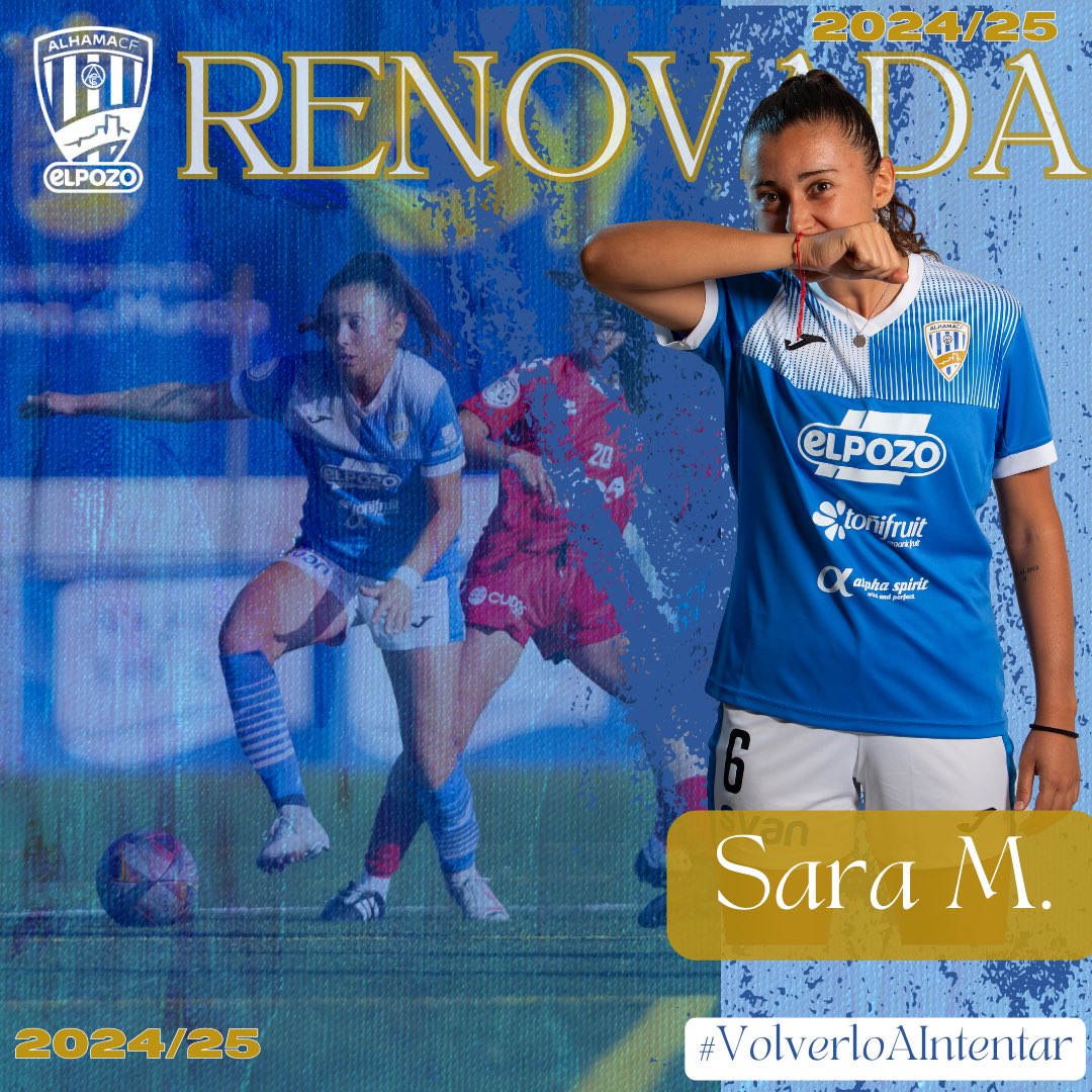 𝗥𝗘𝗡𝗢𝗩𝗔𝗖𝗜Ó𝗡 🔄

➕1️⃣  <a href="/SaraMedina_6/">SARA MEDINA</a> renueva una temporada más con el Alhama Club de Fútbol y será su segunda campaña en nuestras filas.

👩‍💻: alhamaclubdefutbol.com/sara-medina-re…