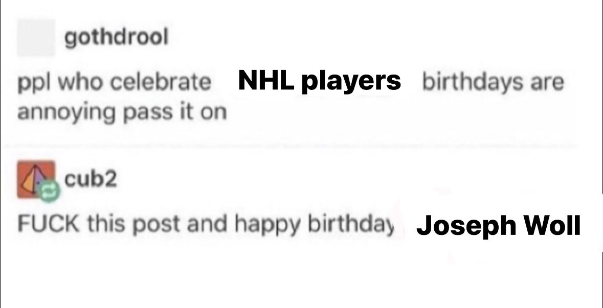 puckdrop's tweet photo. Happy birthday Woller 🥳 https://t.co/g3UopsGjWb