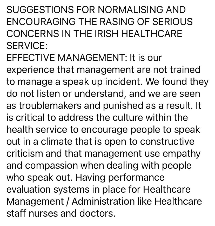 AnybodyButBerti's tweet image. These are the issues that #HealthcareWhistleblowers at @BlowersIreland raised with @BernardGloster at our meeting in October 2023