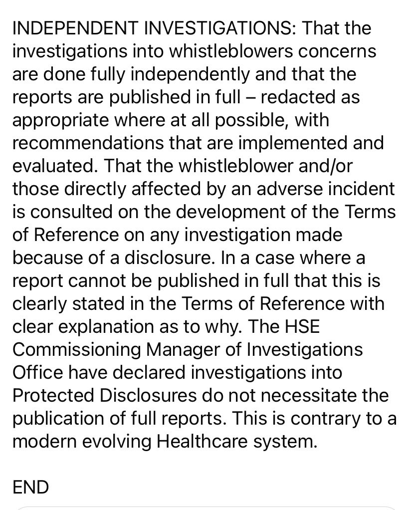 AnybodyButBerti's tweet image. These are the issues that #HealthcareWhistleblowers at @BlowersIreland raised with @BernardGloster at our meeting in October 2023