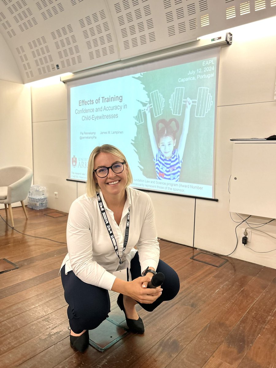 Pia Pennekamp (@pennekamppia) on Twitter photo First time (in person) at <a href="/E_A_P_L/">European Association of Psychology and Law</a> & excited to talk research. Come see my presentation on the effects of training on the confidence-accuracy relationship in children at 11:30AM Auditorium 3!
<a href="/UArkPsych/">UArk Psychology</a> <a href="/UArkansas/">University of Arkansas</a> First time (in person) at <a href="/E_A_P_L/">European Association of Psychology and Law</a> & excited to talk research. Come see my presentation on the effects of training on the confidence-accuracy relationship in children at 11:30AM Auditorium 3!
<a href="/UArkPsych/">UArk Psychology</a> <a href="/UArkansas/">University of Arkansas</a>