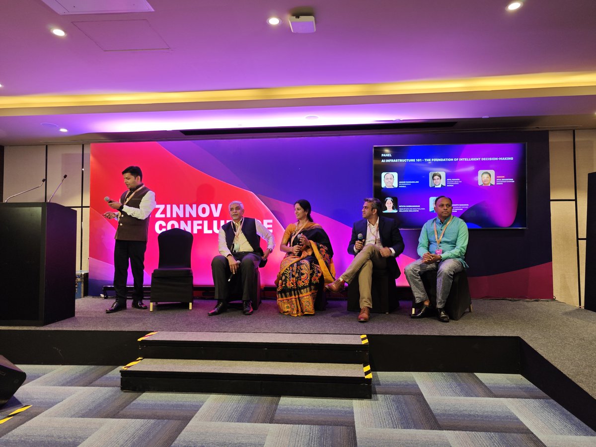 The final session for the day at the AI track at #ZinnovConfluence.
A panel discussion on AI Infrastructure 101 - The Foundation of Intelligent Decision Making.
Excited to have Apul Nahata of <a href="/RapidAI/">RapidAI</a> on the panel sharing his expert opinion.
#DefineTomorrow #RapidAI