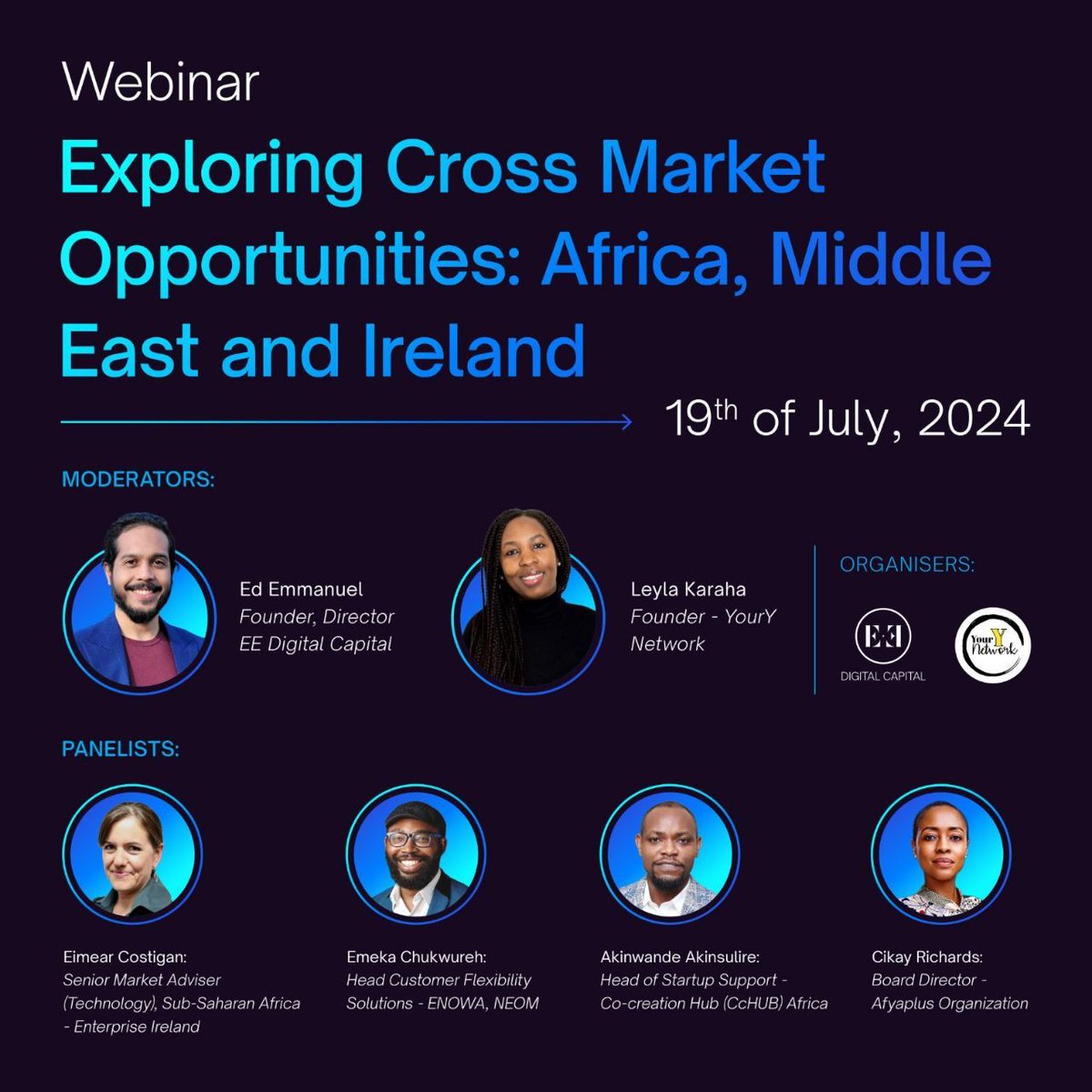 Have you ever thought about doing business across different EMEA countries? Or simply learn about the latest developments in markets such as Saudi Arabia, South Africa, Tanzania and Nigeria?

Join us!