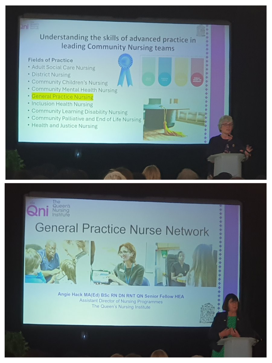 #ExtraordinaryQNs <a href="/CrystalOldman/">Dr Crystal Oldman CBE EdD RN RHV QN FRCN</a> and <a href="/AngieHack10/">Angie Hack MA BSc RN DN QN RNT SFHEA</a> at the #GPN conference launching the QNI's new #GPNNetwork. Find out more and join the free network here:  qni.org.uk/networks-for-c… thank you our funder <a href="/NGSOpenGardens/">National Garden Scheme</a>