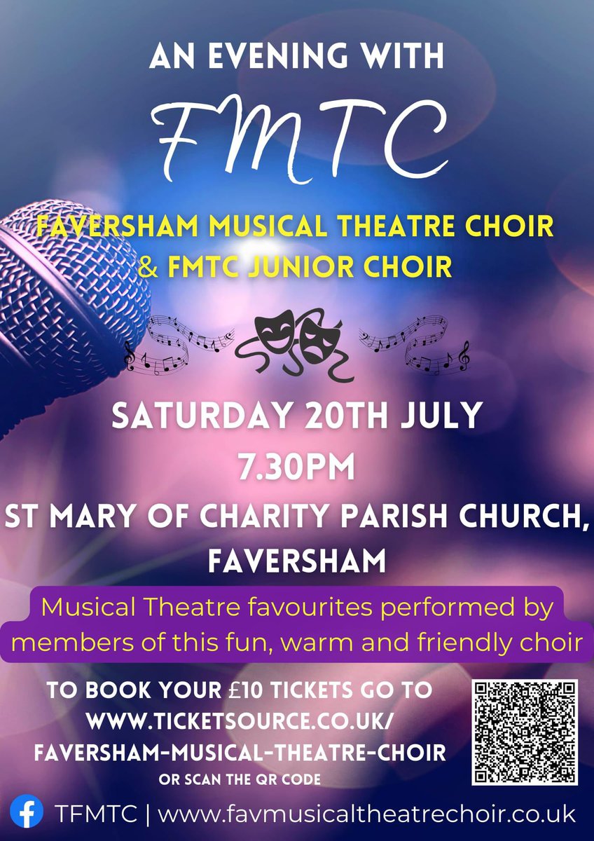 Back to show promoting again - tickets still available for next weeks show. An evening of musical theatre songs performed by an amazing choir in a beautiful venue! Tickets here: ticketsource.co.uk/faversham-musi…