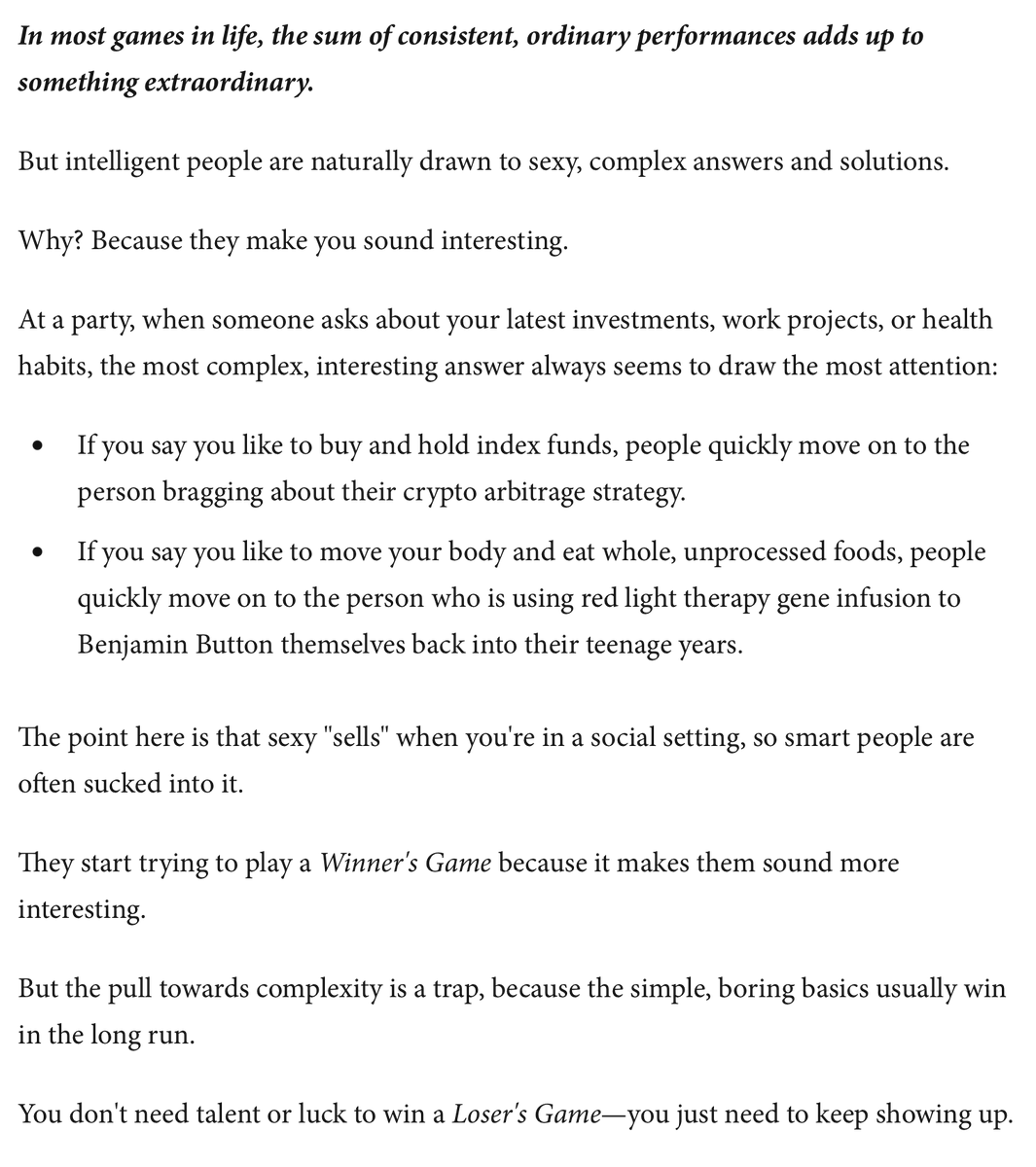 SahilBloom's tweet image. Here&apos;s why smart people do dumb things...

The Complexity Trap (avoid this at all costs):