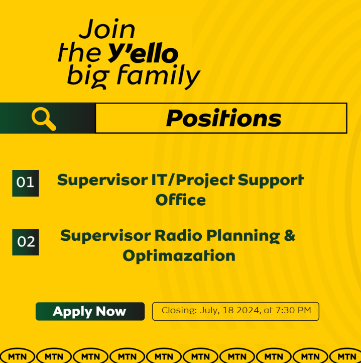 MTNBenin's tweet image. 📣 Rejoignez la grande famille des MTNers !

Postulez ici 👉bit.ly/3PLcWsk avant le 18 Juillet 2024
 
Plus d'infos sur tous les postes ici 👉 bit.ly/463s5gH

#BestPlaceToWork