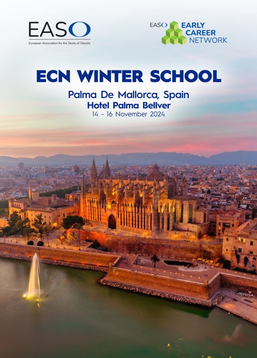 Applications are now open for the <a href="/EASOobesityECN/">EASO Early Career Network</a> Winter School: Hot Topics in Obesity ▶️ 14-16 Nov, Palma de Mallorca 🇪🇸

▶️ Sessions will address key issues in research, treatment and public health.
▶️ Application deadline is 6th Sept.

easo.org/easo-early-car…

#obesity