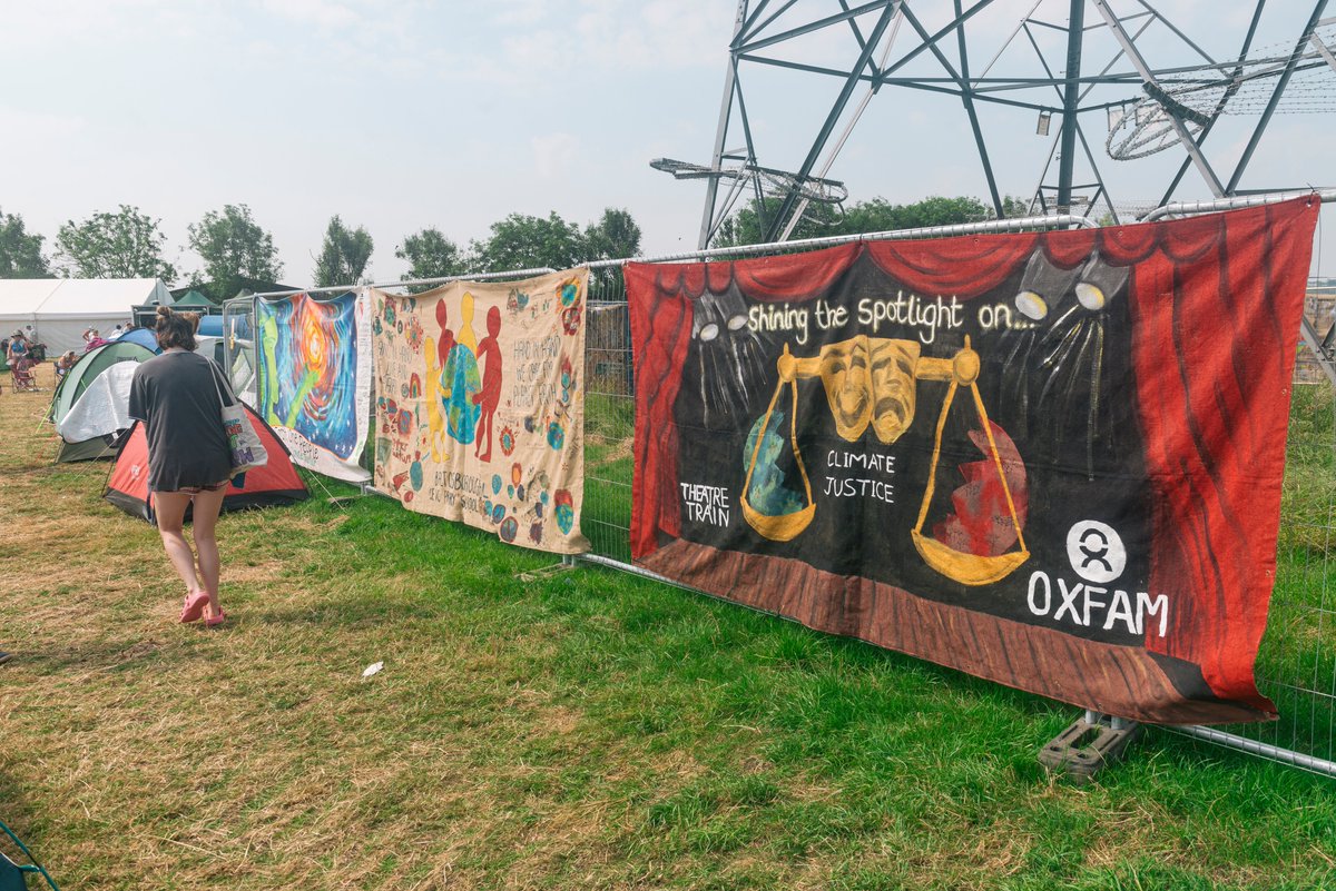 It was fabulous to see the amazing #ClimateJustice banners created by young people from all over the country on display at #glastonbury2024 Thank you again to everyone who took part. Seeing your banners hanging at Glastonbury was truly inspiring.