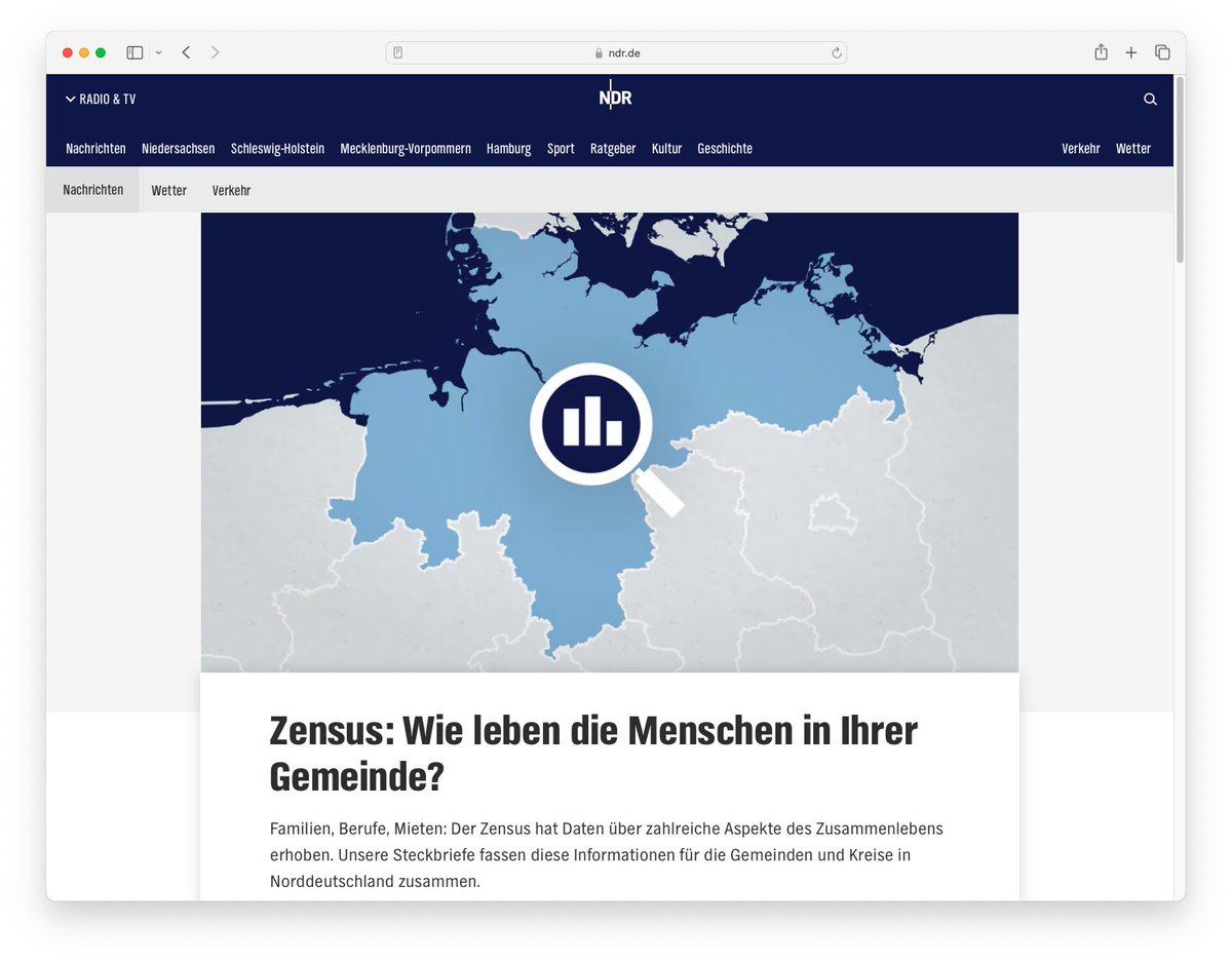 Wir haben die wichtigsten #Zensus-Kennzahlen für die Gemeinden im Norden zusammengefasst. Hier kannst Du Deine Gemeinde suchen - und schauen, wie es vor Ort aussieht: ndr.de/nachrichten/nd…