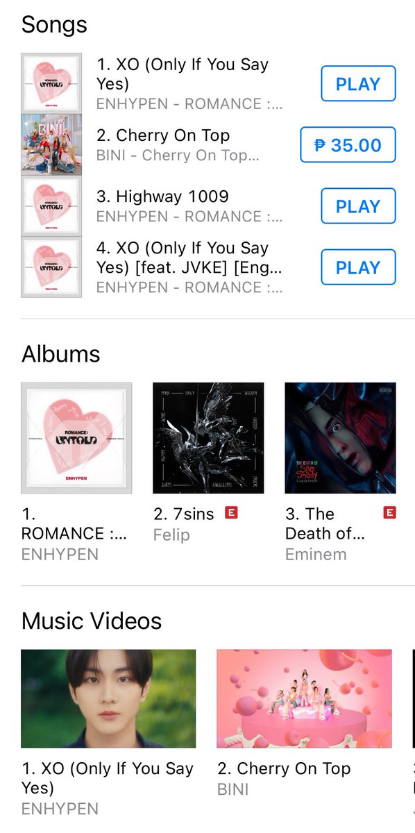 enhypen_phi's tweet image. TRIPLE #1 ON ITUNES PHILIPPINES! 🇵🇭

WE DID IT, FILO ENGENES!! ENHYPEN Takeover on iTunes Philippines as “XO “Only If You Say Yes” claims the #1 spot on Songs Chart and Music Videos Chart!

Keep buying XO and ROMANCE UNTOLD! ❤️‍🔥

XO OUT NOW
#ROMANCE_UNTOLD_OutNow #ENHYPEN_XO…