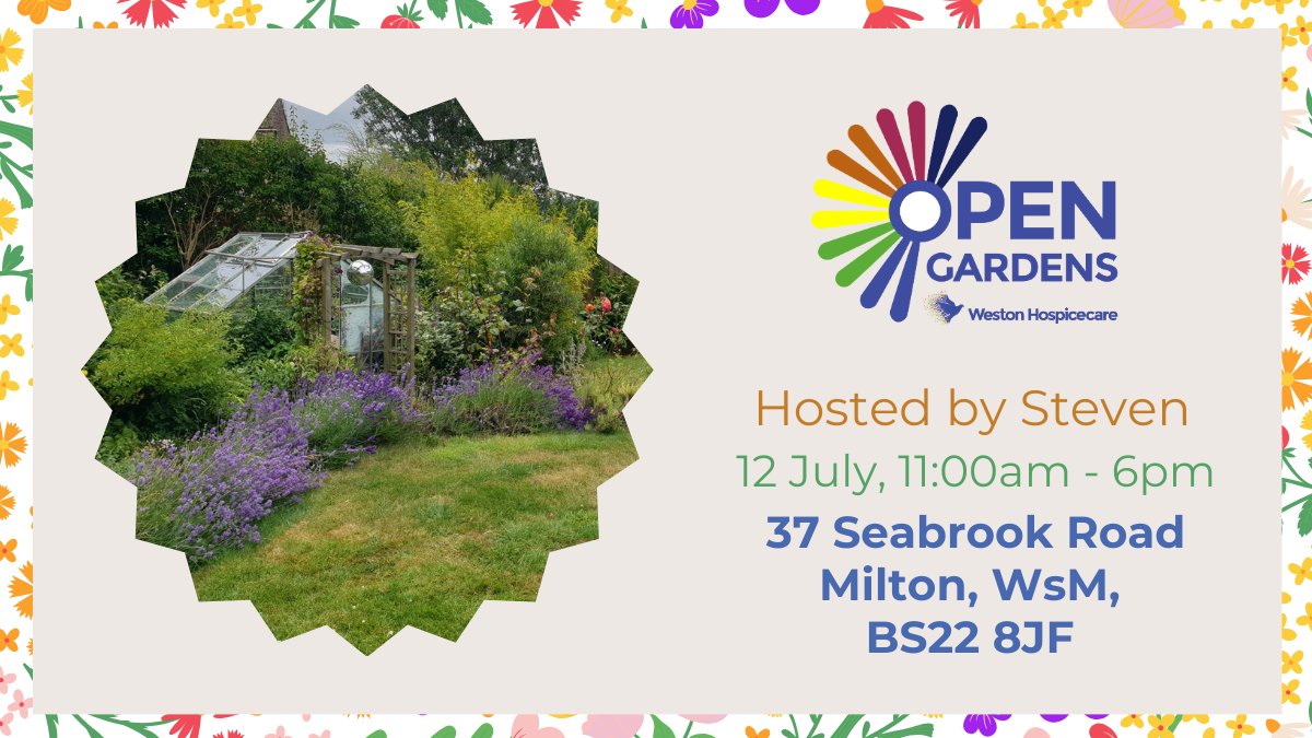 Steven's garden is now open today until 6pm at 37 Seabrook Road, BS22 8JF! 🌹

Support us by visiting today. Visit our website for more information: bit.ly/3XYJ9SK

#WestonHospicecare