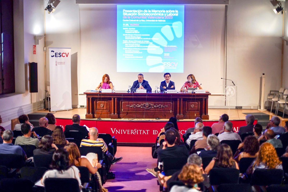 Hemos presentado la Memoria sobre la situación Socioeconómica y Laboral de la Comunitat Valenciana 2023. Este documento ofrece un exhaustivo análisis de la realidad económica, laboral y social de la región durante el ejercicio pasado.