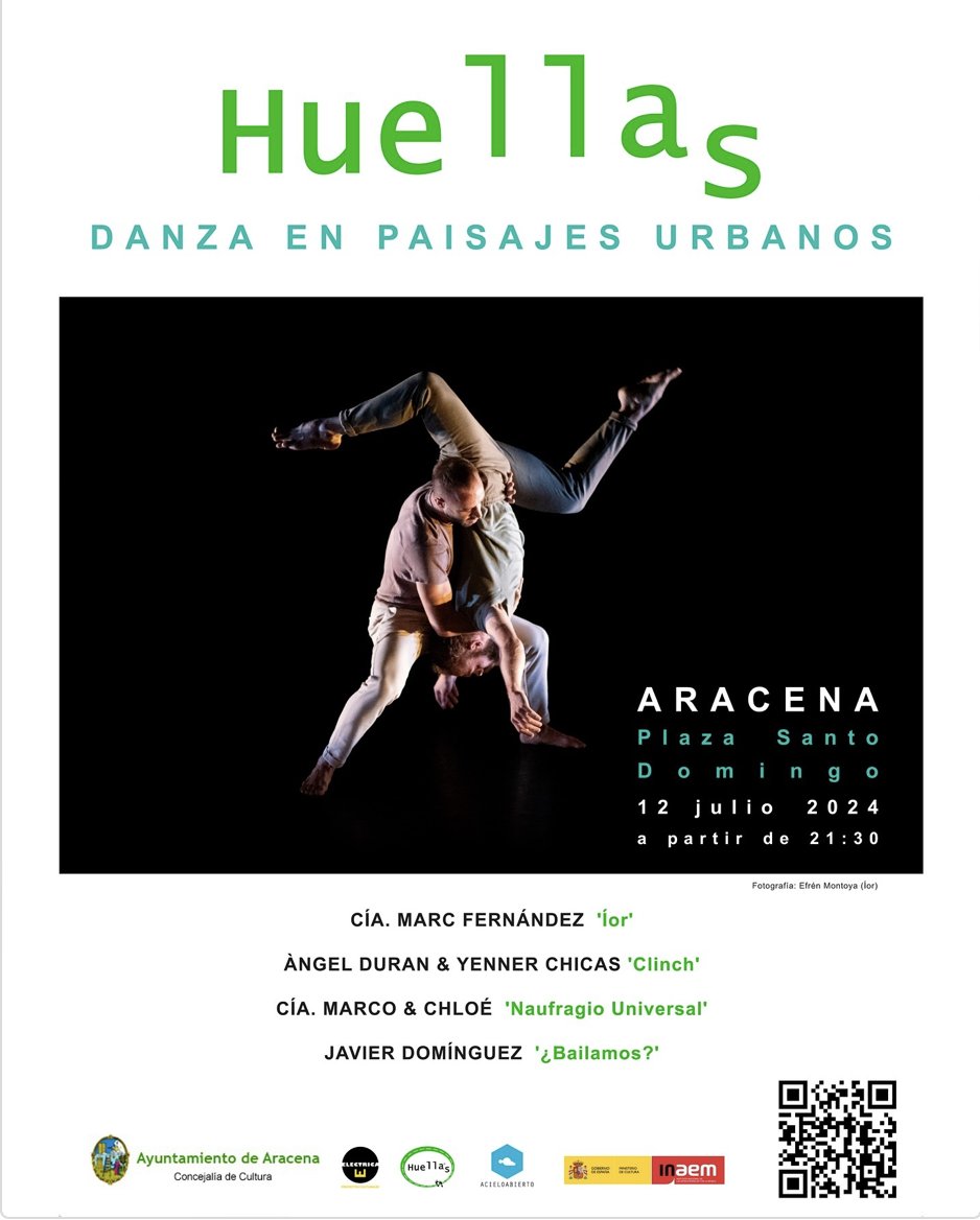 El ciclo #HuellasDanza vuelve a Aracena, Huelva, este viernes 12 de julio. Más información en acortar.link/QEcDbm #entradaLibre #gratis #danzaenlacalle #danzaacieloabierto