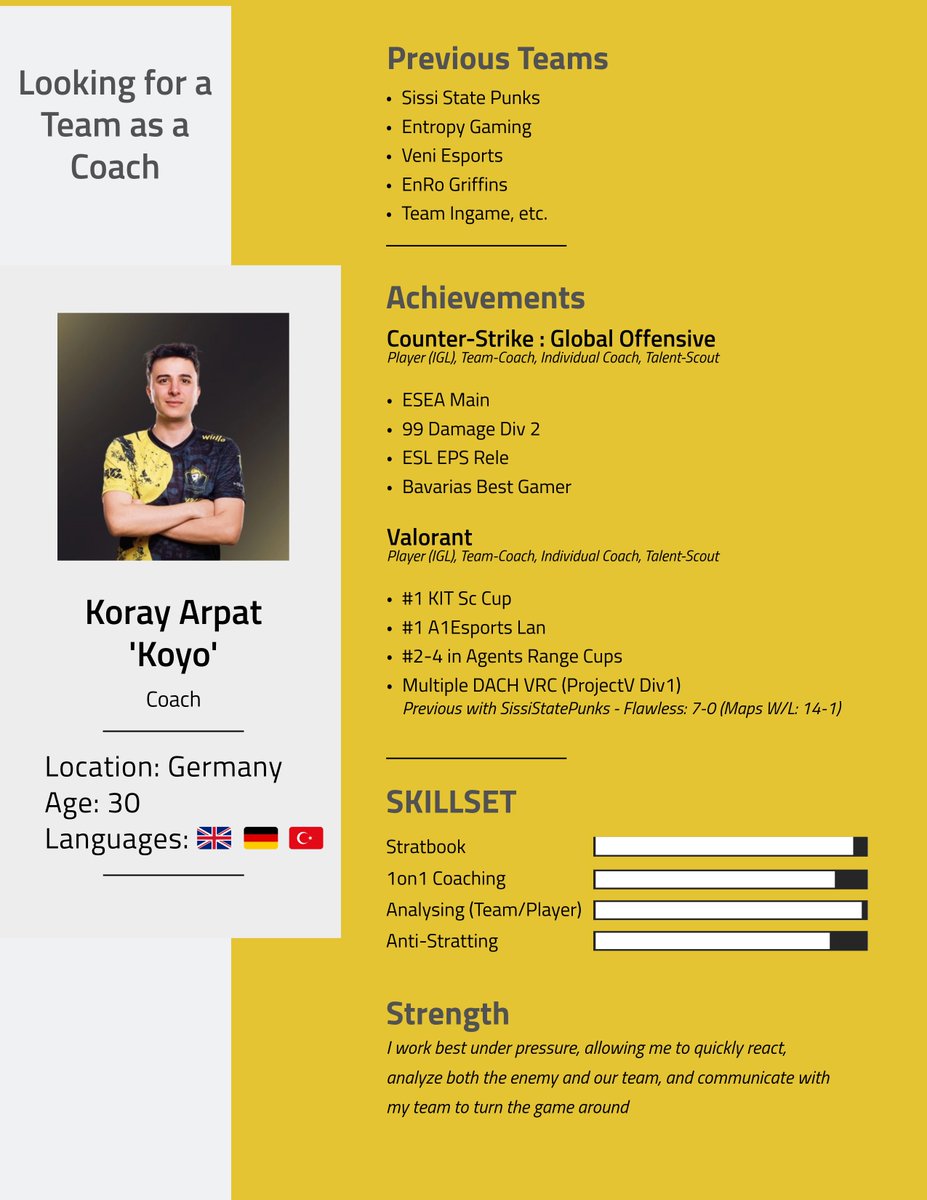 SUP Koyo (@koyoj1n) on Twitter photo 🚨 LFT 🚨
- as a Coach (Valorant)
- any region
- VCL, Top VRC, GC
Info:
- Last DACH VRC (flawless) for <a href="/SissiStatePunks/">SissiStatePunks</a>
- my DM's are open :)
Vouch & ♥️ & ♻️ are appreciated ☺️ 🚨 LFT 🚨
- as a Coach (Valorant)
- any region
- VCL, Top VRC, GC
Info:
- Last DACH VRC (flawless) for <a href="/SissiStatePunks/">SissiStatePunks</a>
- my DM's are open :)
Vouch & ♥️ & ♻️ are appreciated ☺️