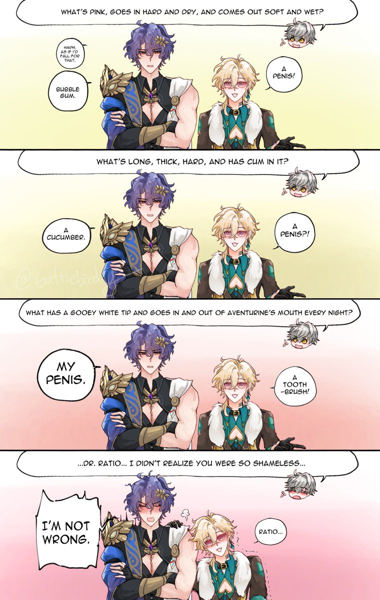 tuttlebirdy's tweet photo. a contest of wits(?) #ratiorine 
(※ R18 dialogue) https://t.co/DbaX7wIlhS