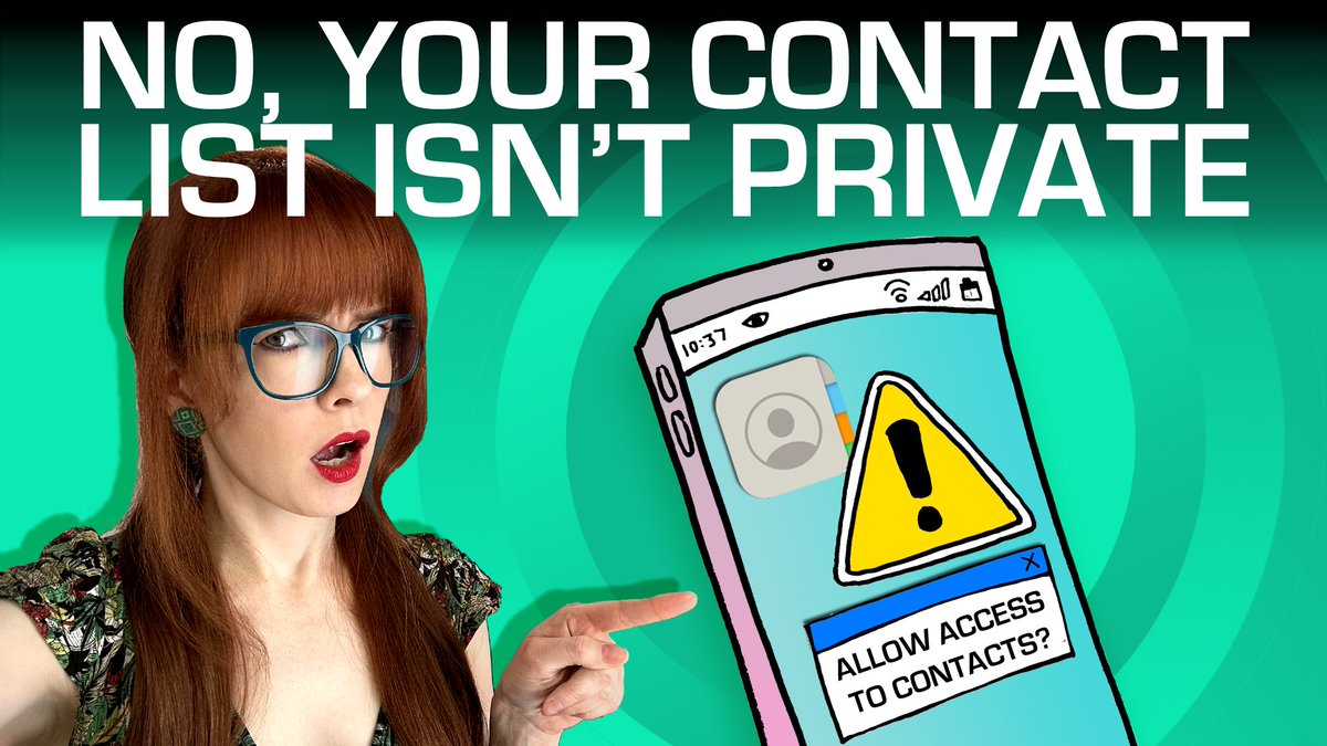 Our phone contacts list contains a ton of sensitive information: names, addresses, birthdays. This list is not private, you're sharing it with far more entities than you realize.

Here are more private ways to store your contacts.

youtu.be/FloGxOlMSyI
odysee.com/@NaomiBrockwel…