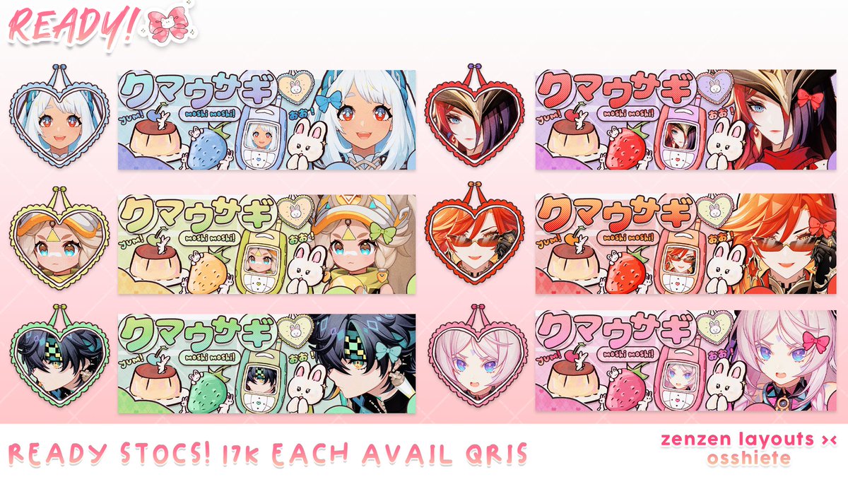 help RT please? thank you! ˚ʚ♡ɞ˚  

hallooo! zen hadir dengan ready stock layout NATLAN IMPACT yang bisa di take sekarang juga! jangan lupa untuk @ after DM yaa.  :]]  harganya 17k each dan bisa QRIS ya!  . . ᐢ..ᐢ 

 ೀ⋆｡🌷 #zonauang #zonajajan