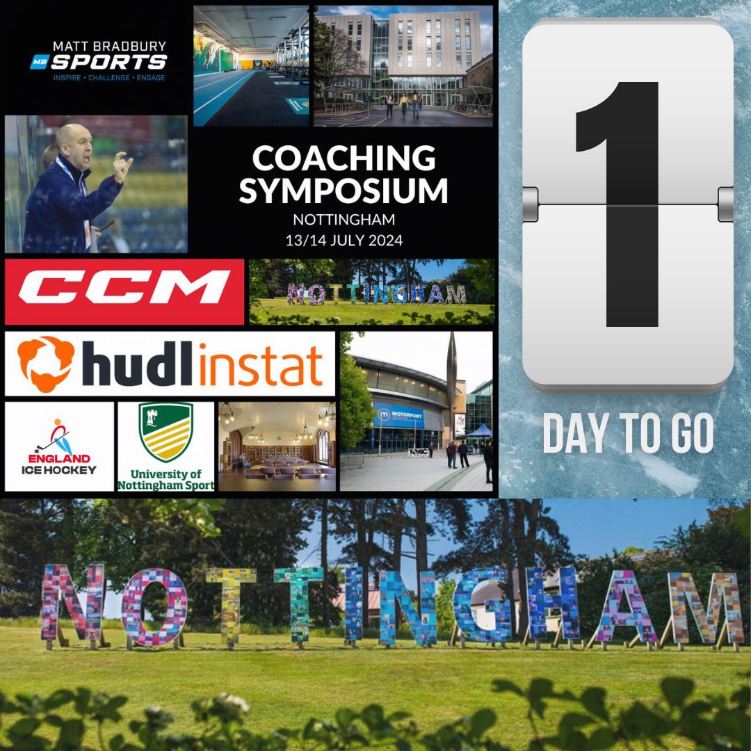 “Happy Coaching Symposium Eve”
🏒🥅🥳

Save travels to all coaches travelling today and tomorrow stretching as far afield from Aberdeen to Plymouth. 

We look forward to welcoming you to #Nottingham 

#Coaching #GrowthMindset #InspireChallengeEngage