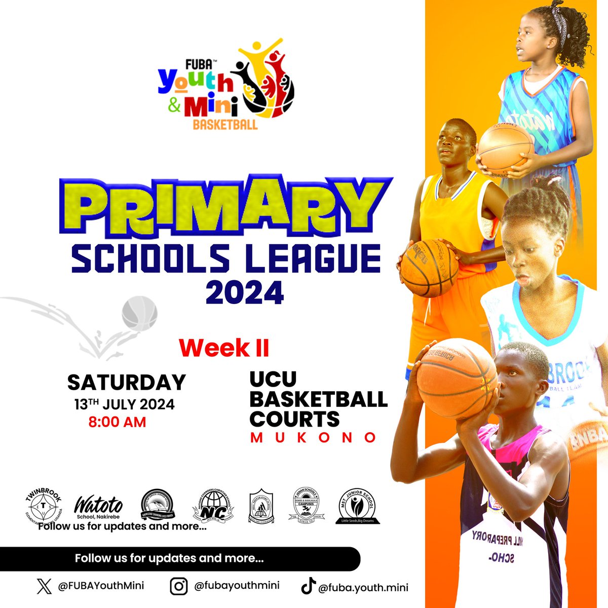 FubaYouthMini's tweet image. "It's game on! 🏀 Tomorrow, our young ballers are back on the court for Week 2 of #FUBAPRIMARYSCHOOLSLEAGUE! Come out in force, cheer them on, and let's make some noise for our young stars! 
 #SchoolLeague #Fuba