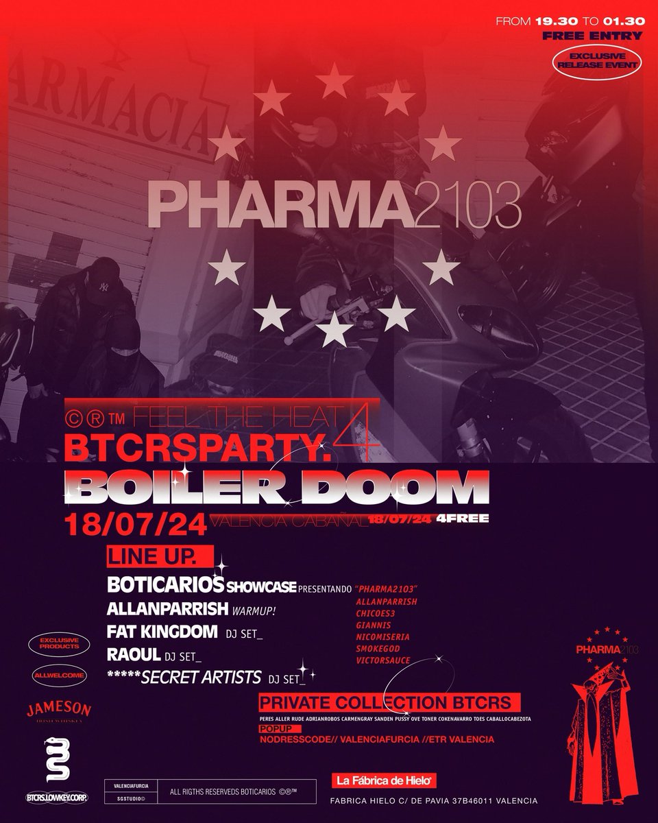 BoticariosParty 4!
Prox Jue18 en La Fabrica de Hielo (VLC)

FREE ENTRY :)

*ALLWELCOME♨️