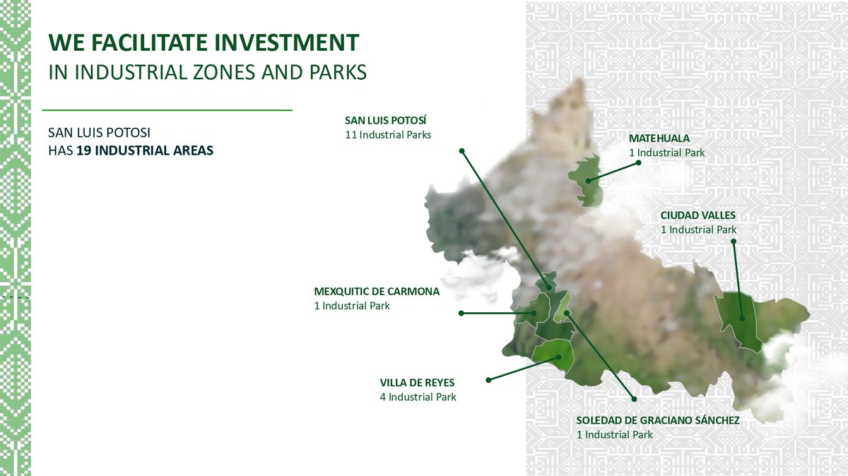EmbaMexInd's tweet photo. #DYK 🇲🇽 is the 1️⃣ exporting country in Latin America.
With its strategic location in the center of Mexico, facilitating investment with 19 industrial areas,  #SanLuisPotosí offers numerous competitive advantages making it an attractive destination for #InvestInMX. https://t.co/HQ2phDVBYz