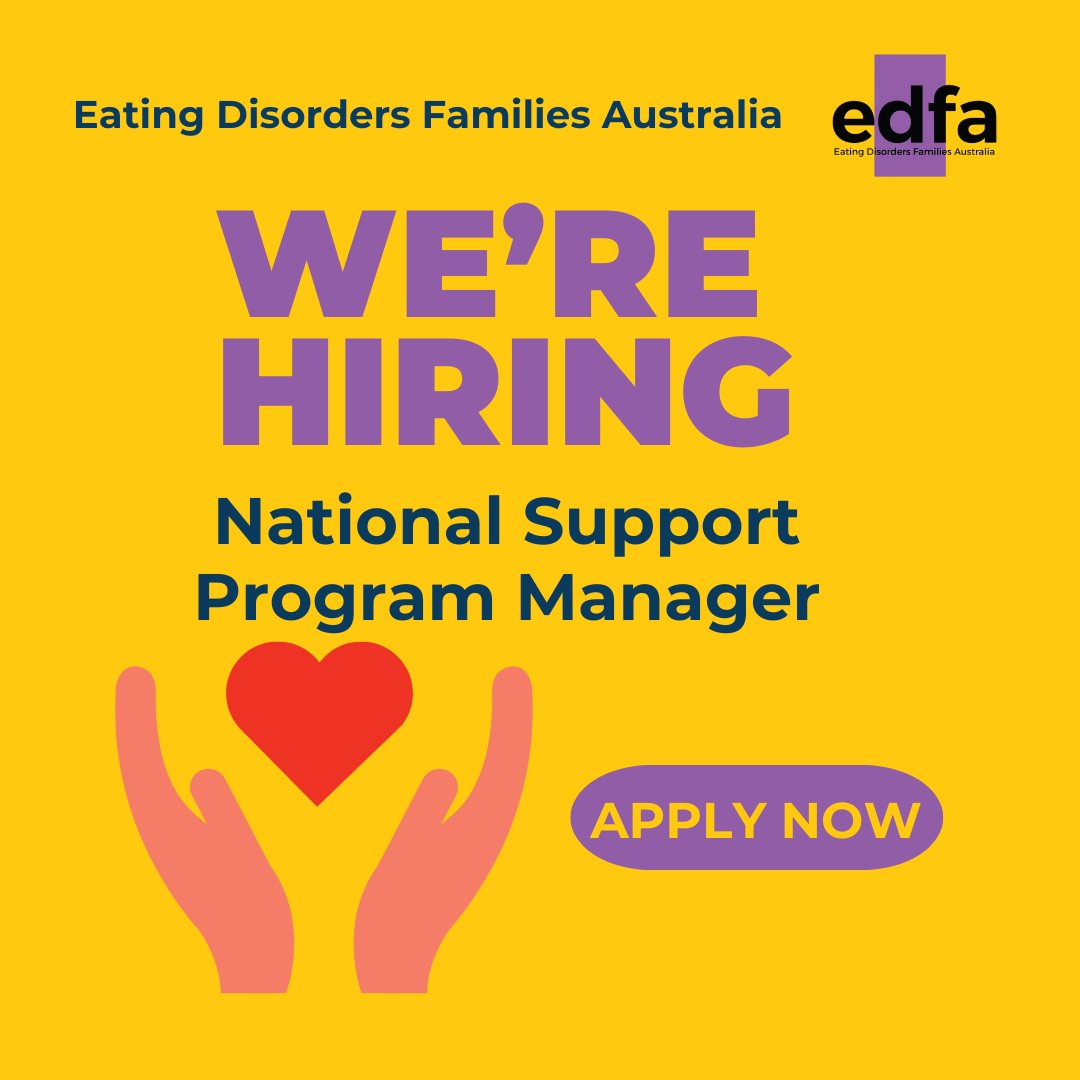 edf_aust's tweet image. Join EDFA&apos;s Leadership Team! 

We&apos;re seeking a part-time National Support Program Manager (3 days/week) to join our fully remote team.
Find out more and apply here: bit.ly/3WhfNOl 
#SupportProgram #RemoteWork #EDFA #EDFAteam #eatingdisorders #hiring #eatingdisordercarers