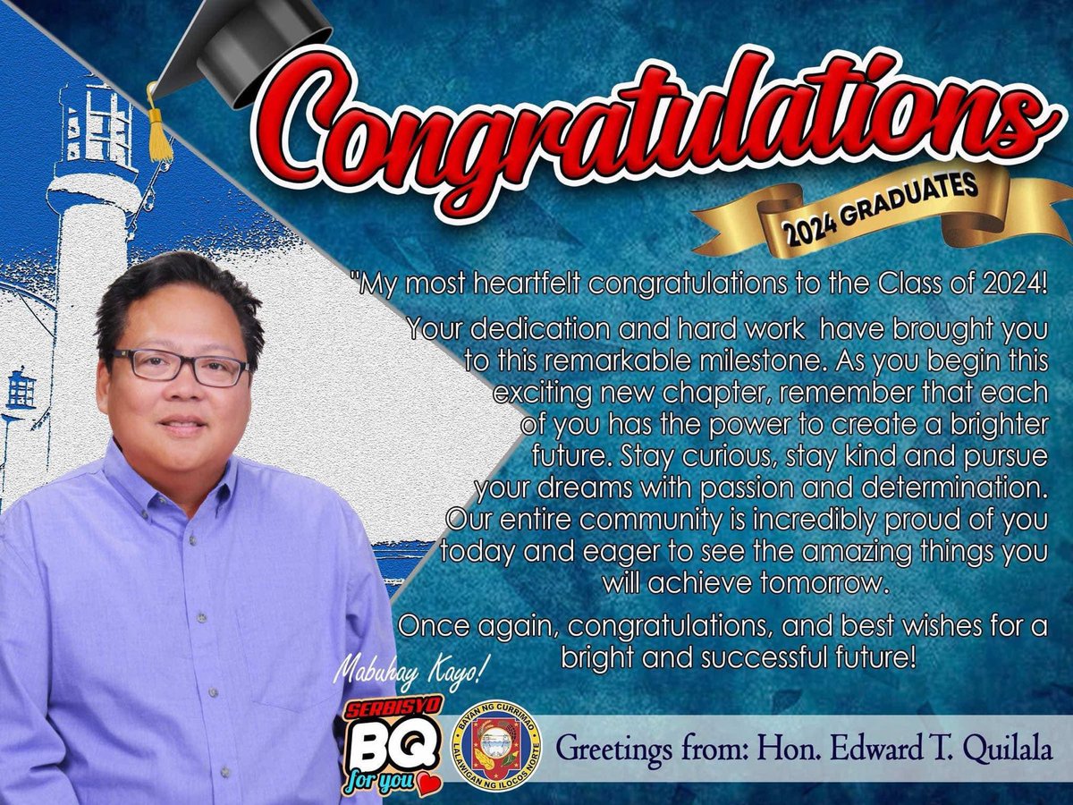 MayorBoyet's tweet photo. Congratulations Graduates 🎉 🎓 

#Currimao 
#IlocosNorte https://t.co/2TdXmNGQTq