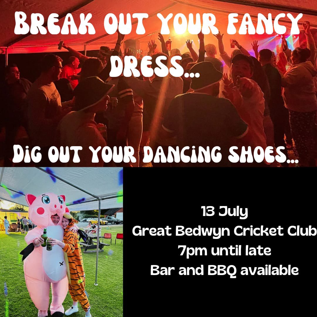 What a weekend we have in store

A change to last weeks line up as the lads go in search of another league win. 

Following the cricket we have our annual fancy dress party, all are invited to take part. Even our opposition <a href="/chippenhamcc/">Chippenham Cricket Club</a> 

Euros final Sunday 8pm
 #ItsComingHome