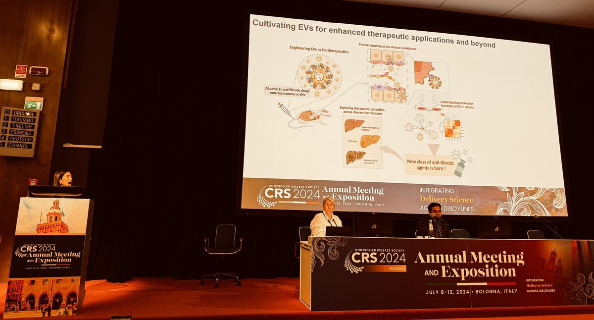 Khuloud Al-Jamal FRPharmS FRSC (@aljamal_khuloud) on Twitter photo <a href="/RLiamor/">Revadee Liamor</a> talking about her findings on double protein corona formation on #extracellularvesicles published in @NatuNano at <a href="/CRSScience/">Controlled Release Society</a>, #bioengineering session.
A new drug category for #liverfibrosis is born.
<a href="/HKUniversity/">The University of Hong Kong</a> <a href="/KingsCollegeLon/">King's College London</a>
<a href="/kingsmedicine/">King's Faculty of Life Sciences & Medicine</a> <a href="/RLiamor/">Revadee Liamor</a> talking about her findings on double protein corona formation on #extracellularvesicles published in @NatuNano at <a href="/CRSScience/">Controlled Release Society</a>, #bioengineering session.
A new drug category for #liverfibrosis is born.
<a href="/HKUniversity/">The University of Hong Kong</a> <a href="/KingsCollegeLon/">King's College London</a>
<a href="/kingsmedicine/">King's Faculty of Life Sciences & Medicine</a>