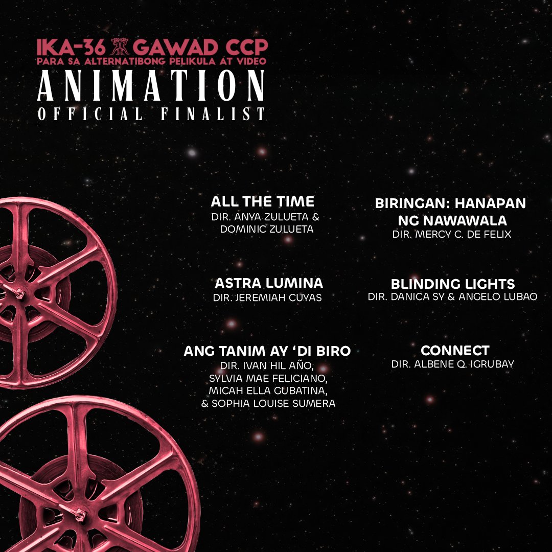 gawadalt's tweet photo. Ipinakikilala ang Animation Category Finalists para sa Ika-36 Gawad Alternatibo Main Competition! 📷📷
Sumama't makiisa sa pagtatagpo ng iba't ibang likha at diwa. Suportahan ang mga alternatibong pelikula ngayong Agosto 3-10 sa Ayala Mall Manila Bay Cinemas! https://t.co/JNcBro4807
