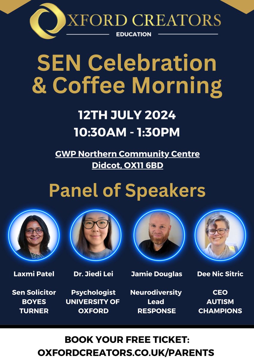 OxfordCreators's tweet photo. See you today at our SEN celebration 🎉 pop in anytime between 10.30am - 1.30pm to Northern Community Centre, Great Western Park in Didcot 

Become part of our positive community for parent’s &amp; professionals https://t.co/u1i0FFCCqn