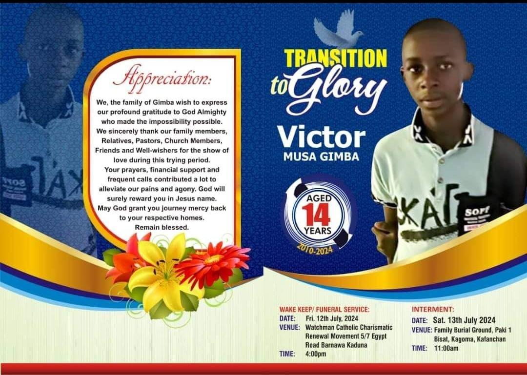I_Am_Ilemona's tweet photo. As you go about your day today, please say a prayer for the soul of Victor Musa Gimba, whose life was brutally cut short by kidnappers a few days ago. Please also pray for the family as they go through these trying times.
#KingVictor
#SaveTheGimbas https://t.co/OkcewG7A6X