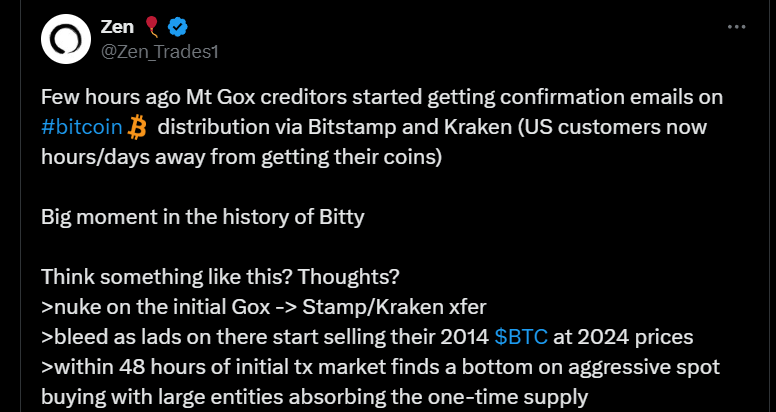 vasilchenko05's tweet photo. MtGox lenders have started receiving confirmation emails about bitcoin refunds through Bitstamp and Kraken.
US customers will receive their funds within a few days. #MTGOX #BTC #CRYPTONES #BINANCE #TON #BNB #SOLANA #TRC #BEP #SEC #ETH #KRAKEN #USA #TradingSignals #TradingNews #W https://t.co/BMY7MK4vN7